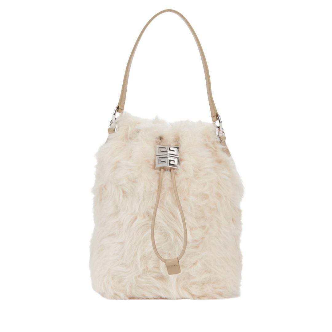 GIVENCHY FUR 4G BUCKET BAG CREAM