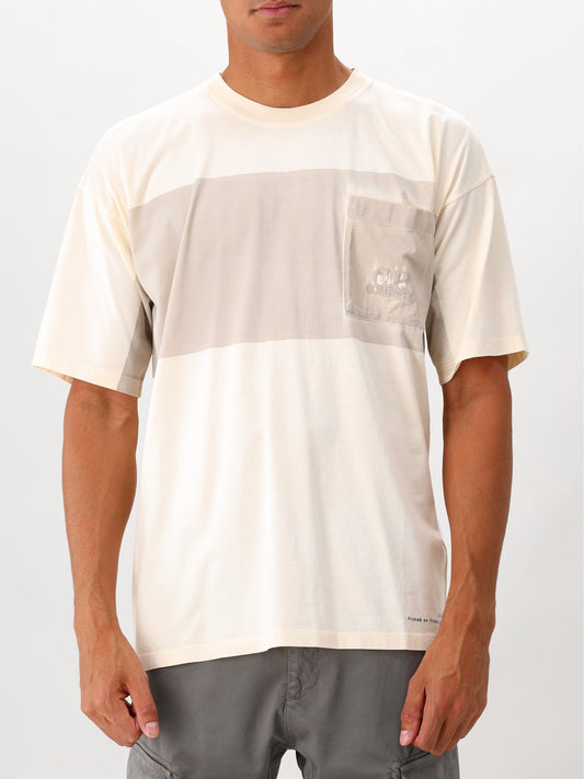 C.P. Company T-shirt Beige Jersey 24/1 Printed