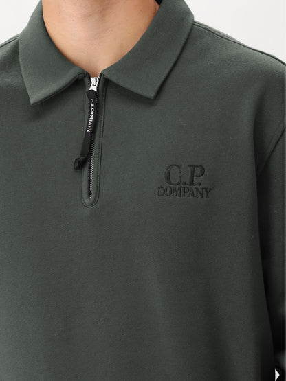 C.P. Company Sweater Grijs Half Zip