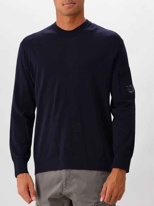 C.P. Company Trui Blauw Knitted Crewneck