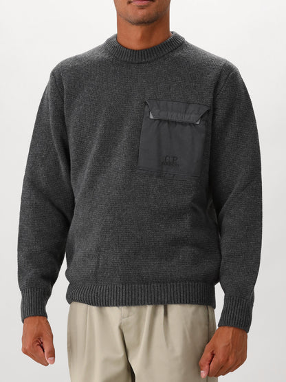 C.P. Company Gebreide Trui Grijs Lambswool Mixed