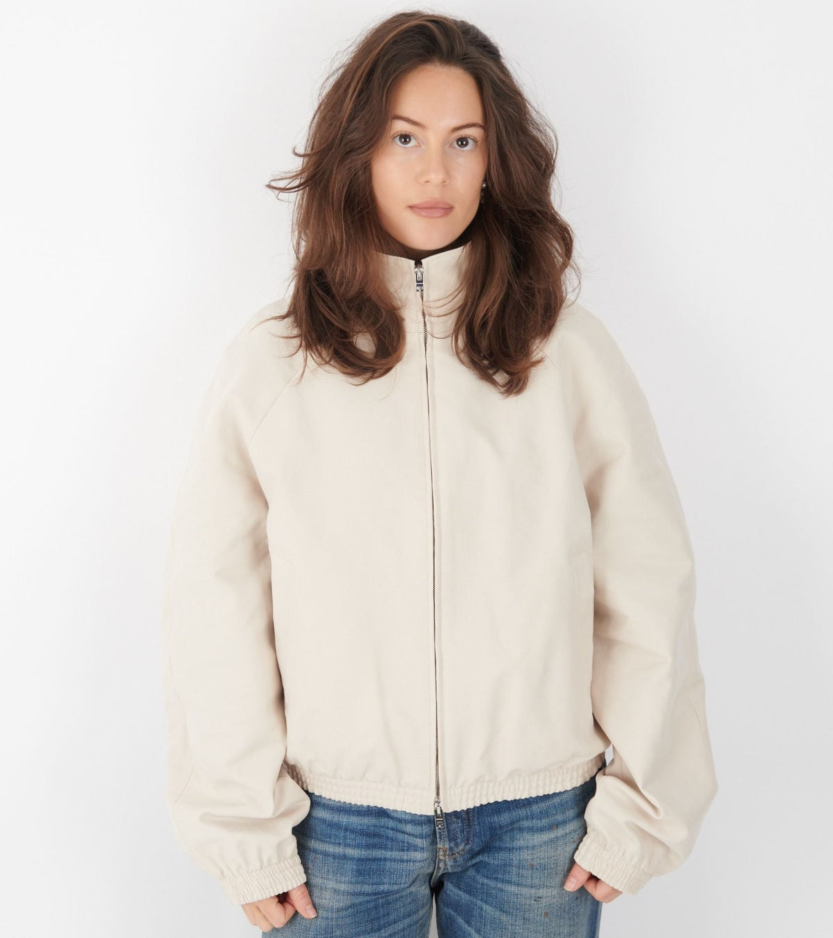 Zip Up Logo Jacket Light Taupe