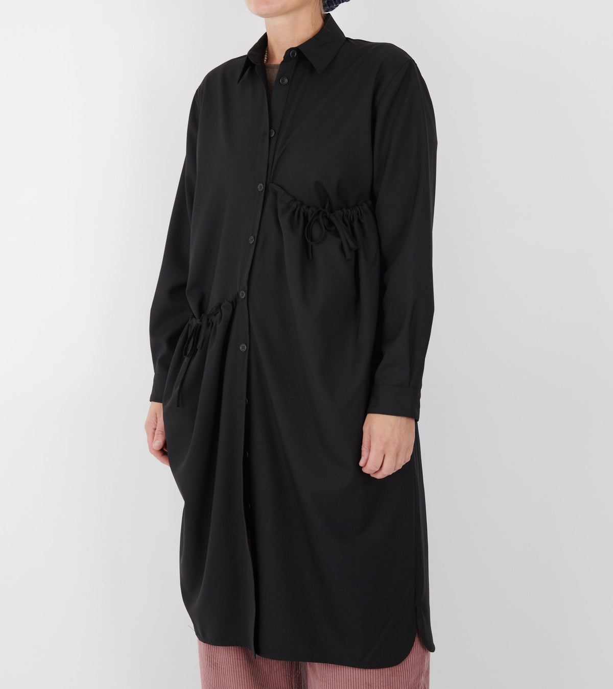 String Dress Tropical Black