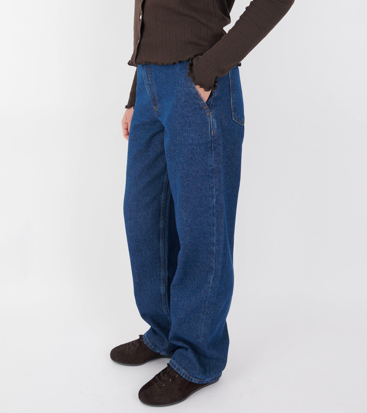 Carlo Midwaist Wide Jeans Mid Blue