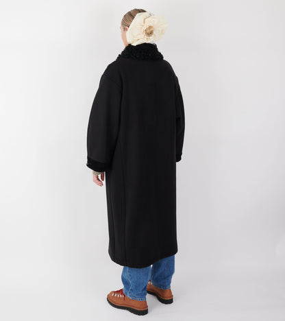 Hainsworth Wool Officer Coat Black