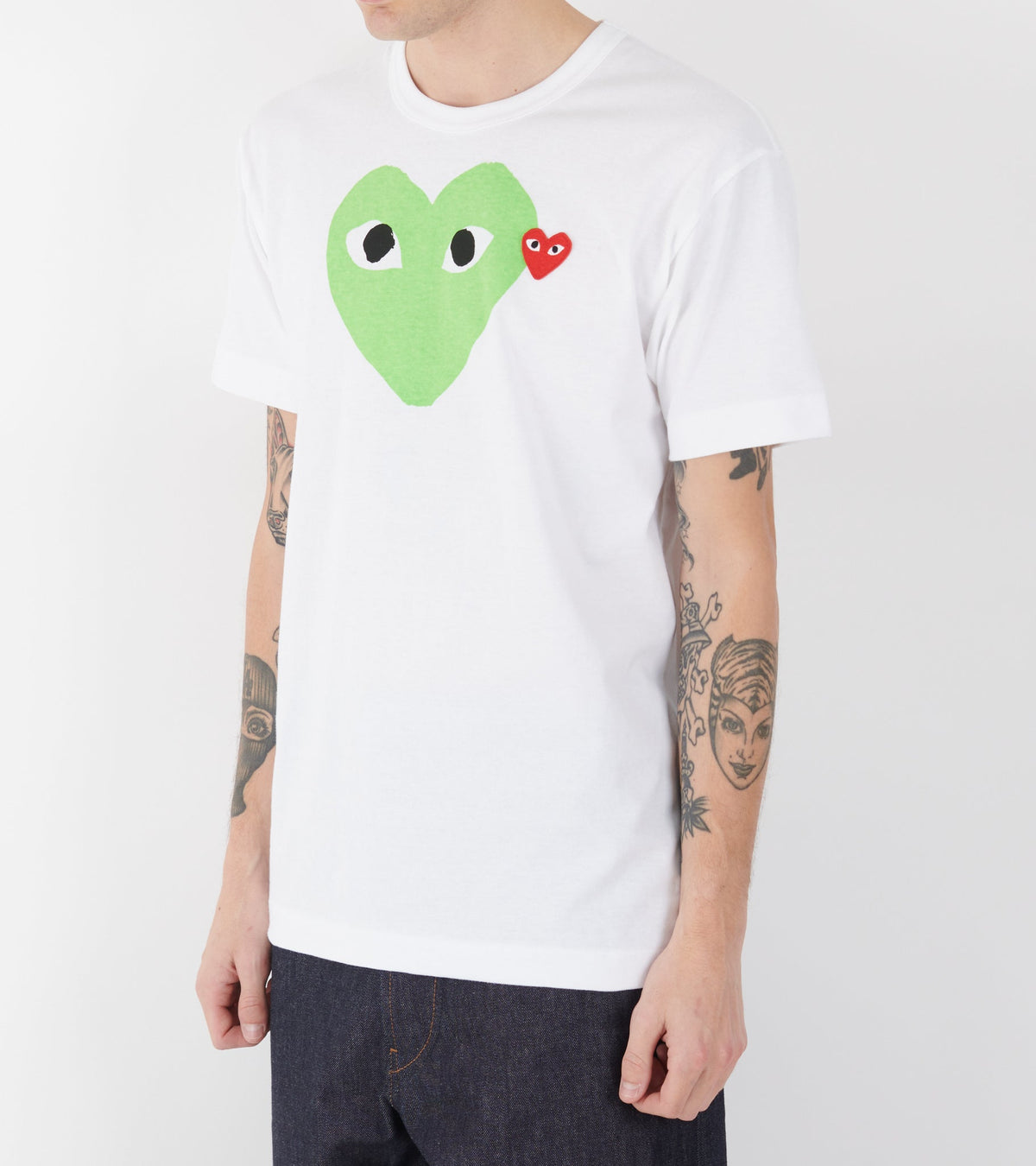 U Big Green Heart T-shirt White