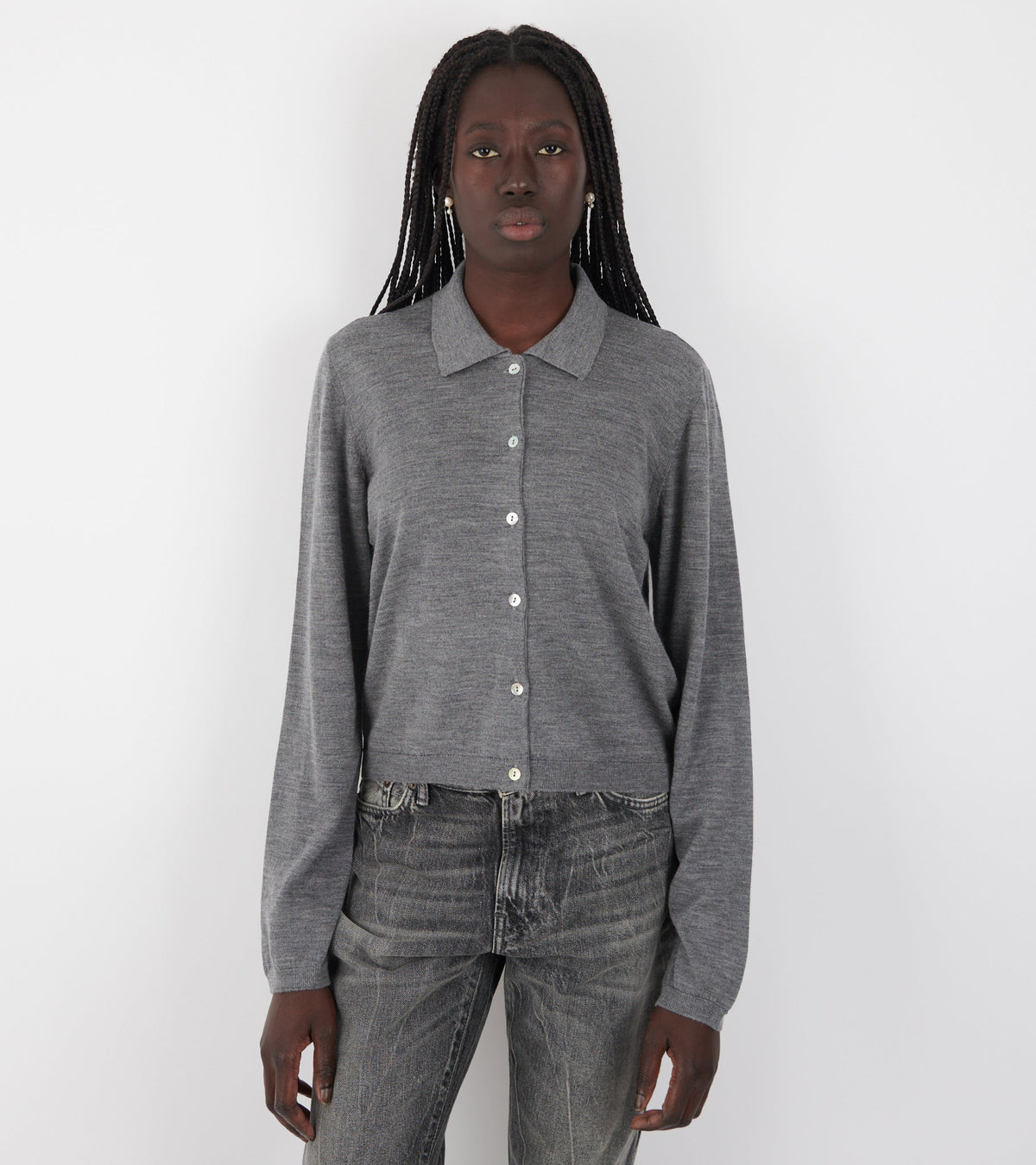 Amethyst Cardigan Grey Melange
