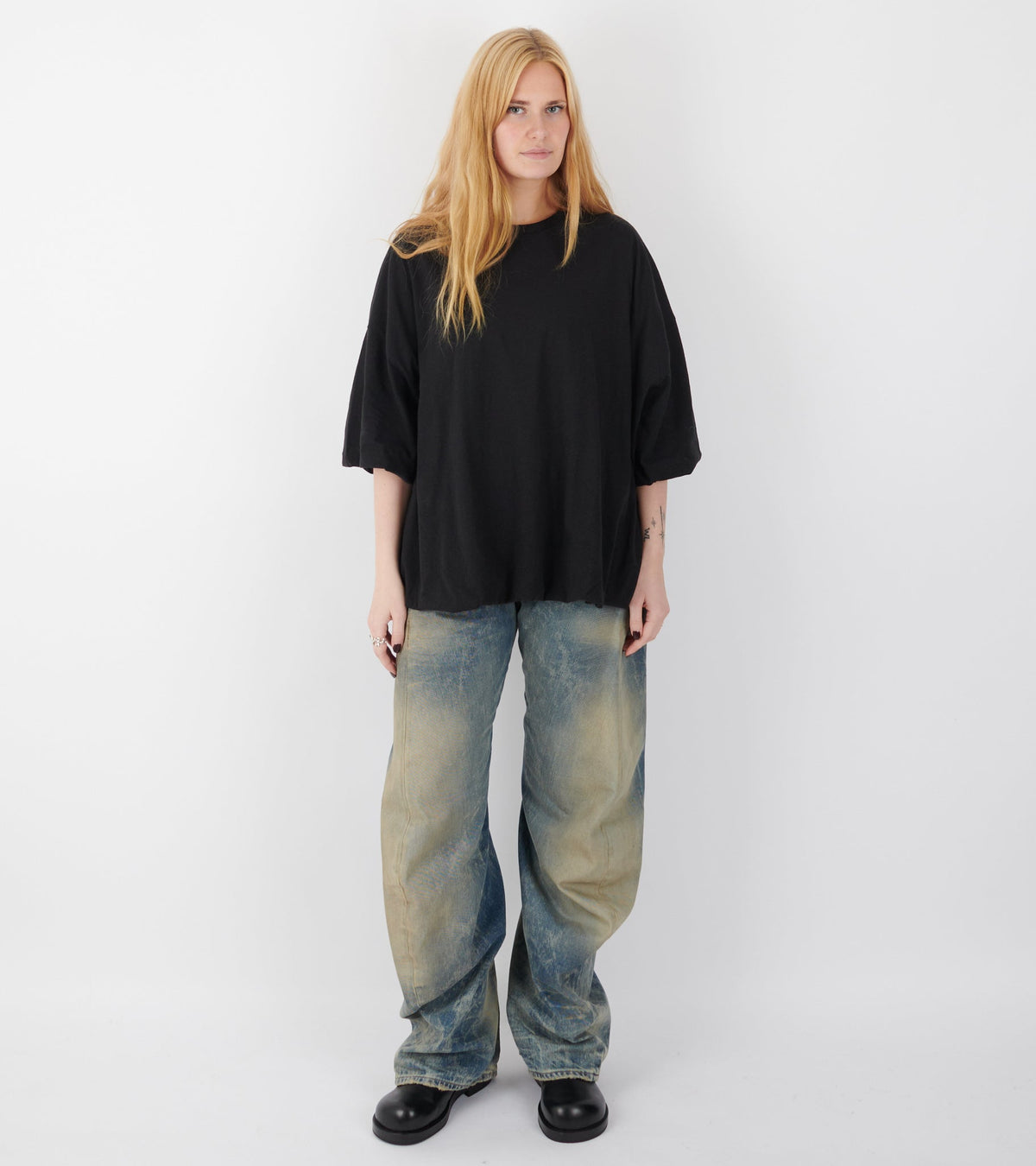 Gathered Logo T-shirt Black