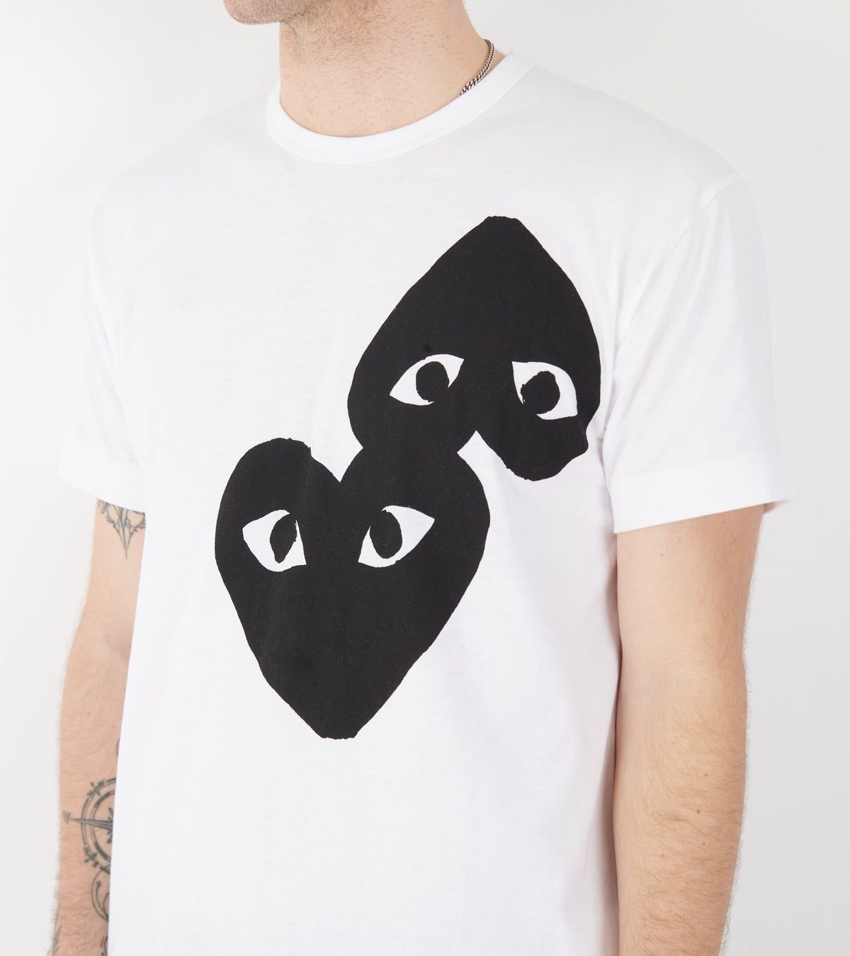 U Two Big Black Hearts T-shirt White