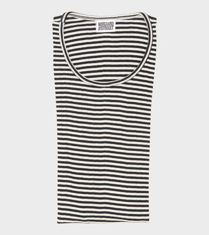 101 Rib Fine Stripe Black/Ecru