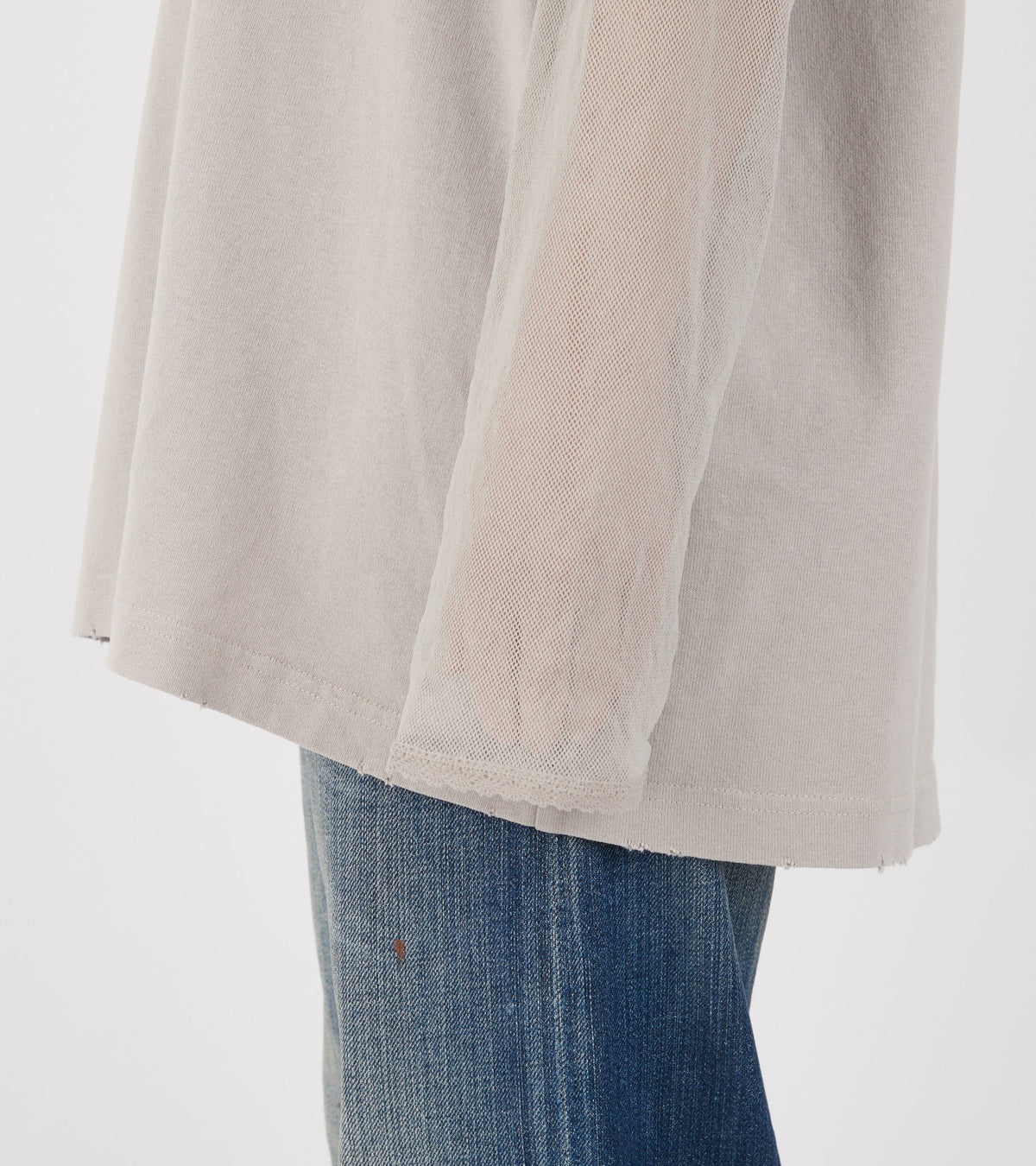 Layered Print T-shirt Light Grey
