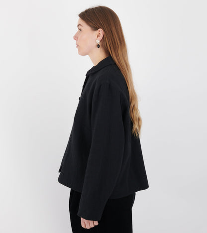 Japanese Stitch Cotton Lillie Jacket Washed Black