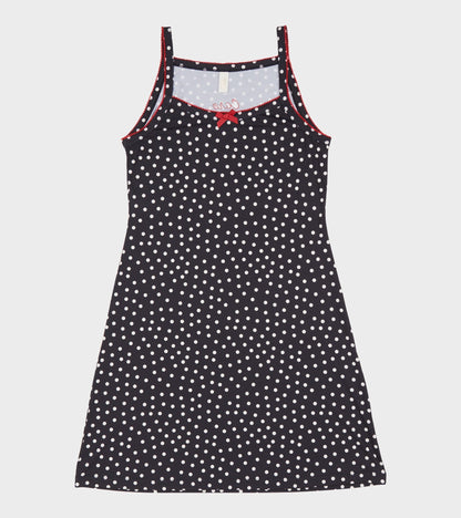 Slip Dress Black Dots