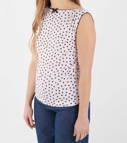 Alexa Jersey Top Pink Dots