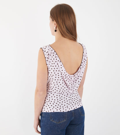 Alexa Jersey Top Pink Dots