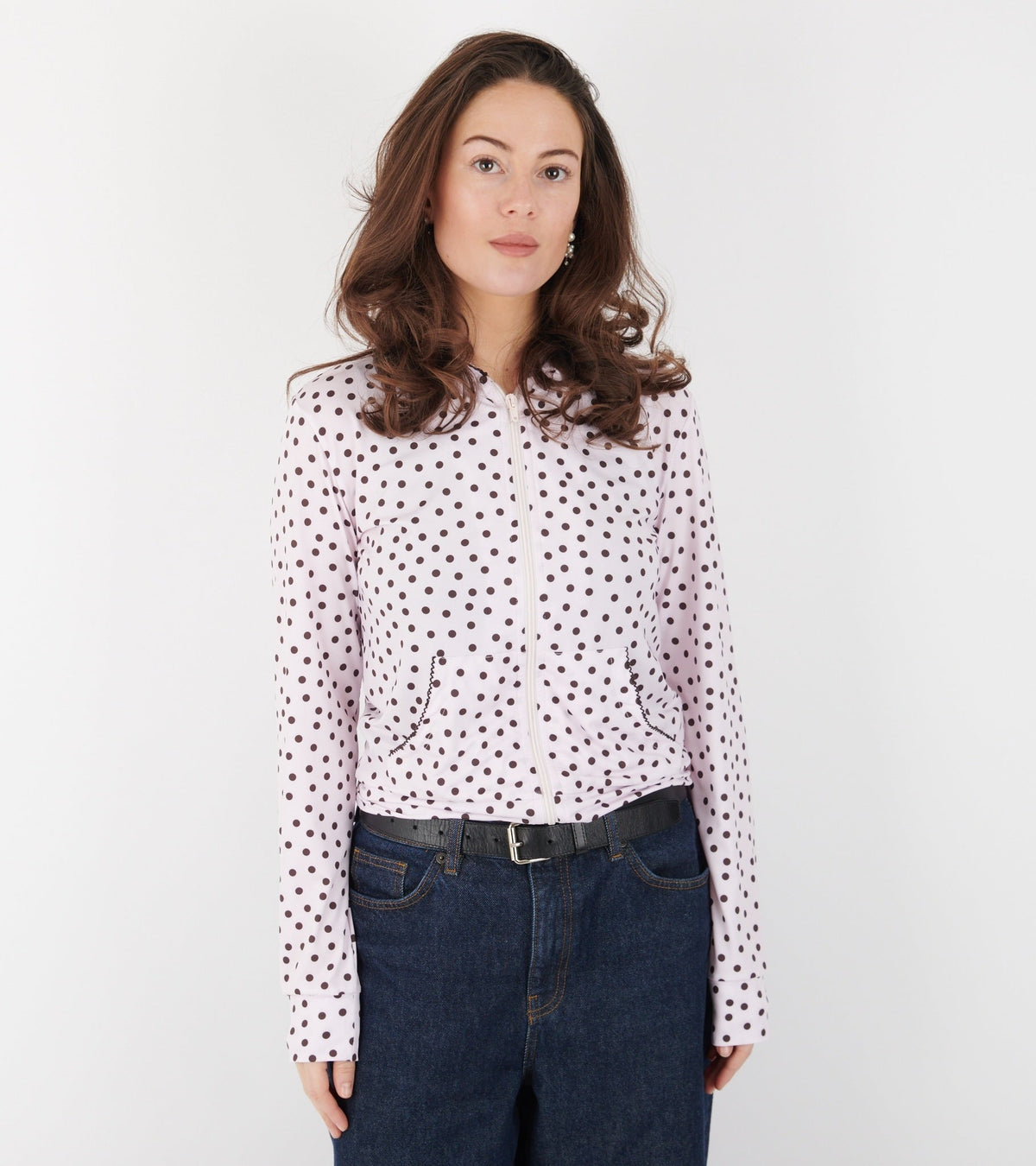Jersey Hoodie Pink Dots