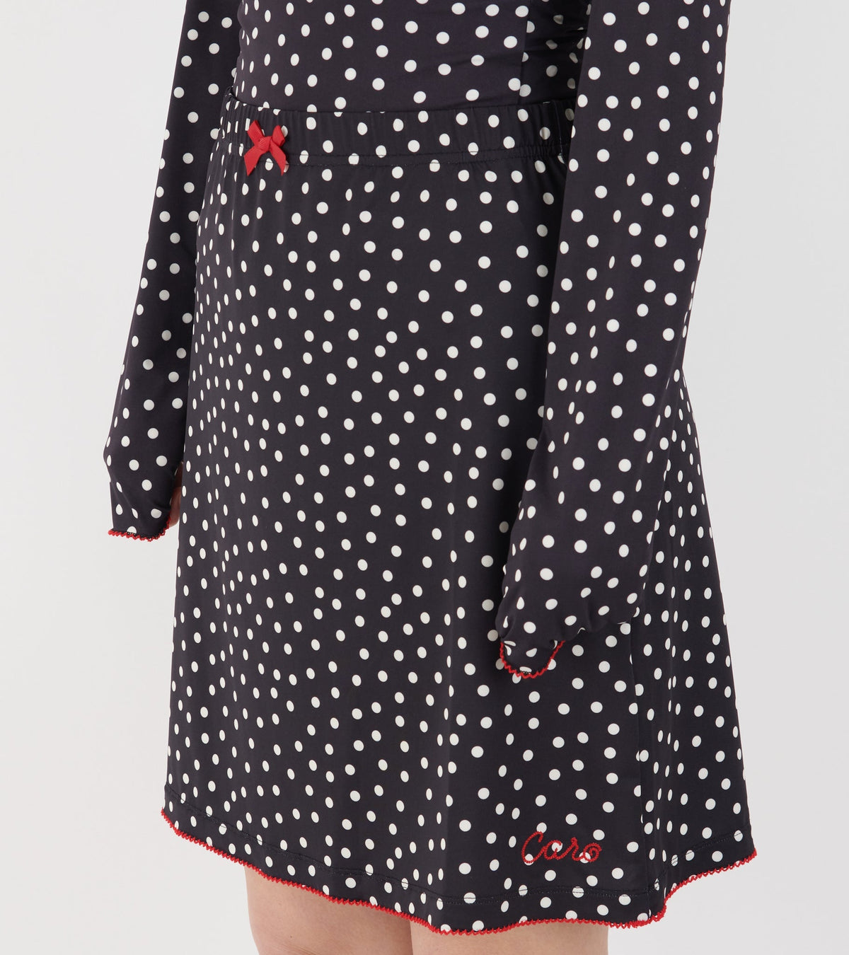 Jersey Skirt Black Dots