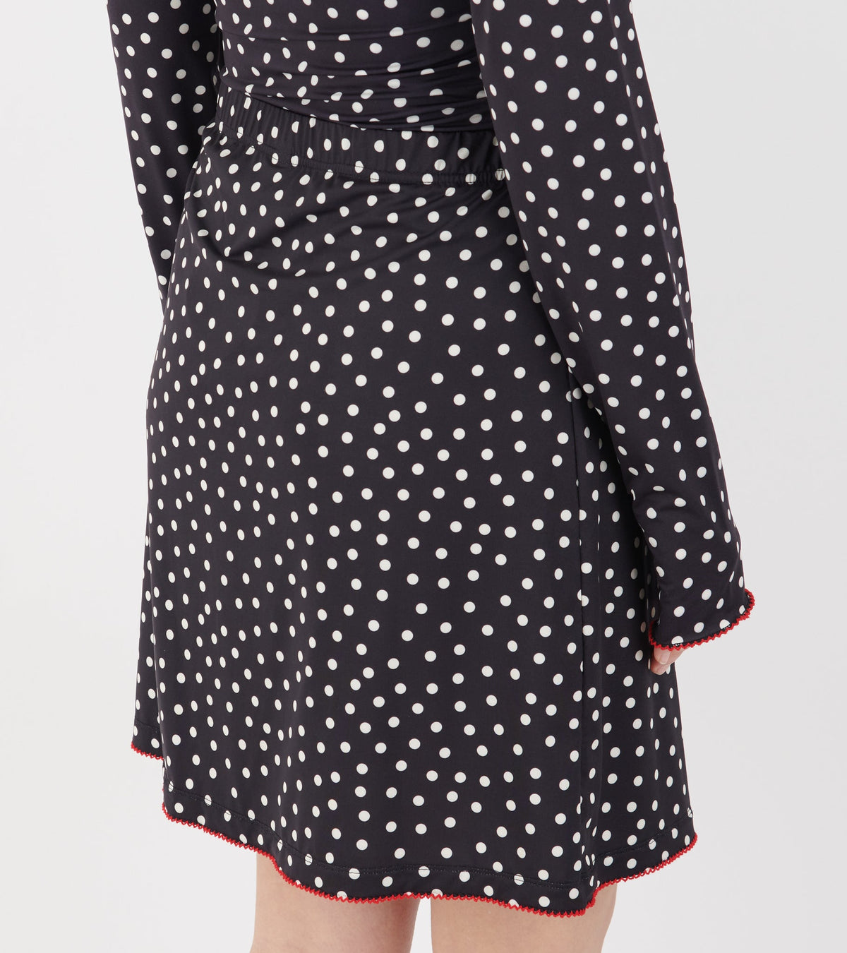 Jersey Skirt Black Dots
