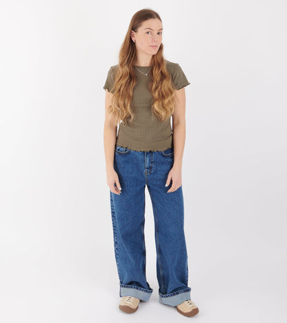 Edie Cap Sleeve Tee Olive