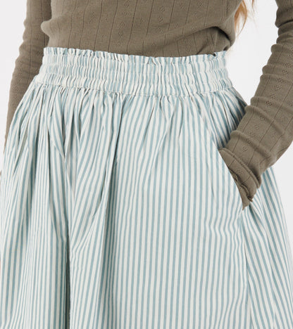 Dagny Skirt White/Aqua Stripe