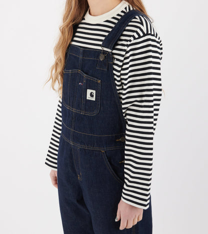 W Bib Overall Straight Blue Rinsed