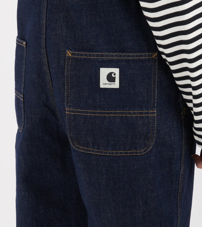 W Bib Overall Straight Blue Rinsed