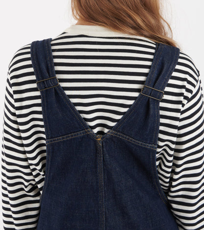 W Bib Overall Straight Blue Rinsed