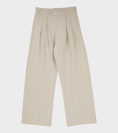 Linen Wide Box Pants Nature