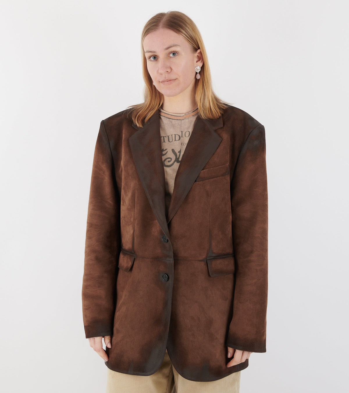 Suede Jacket Cognac Brown