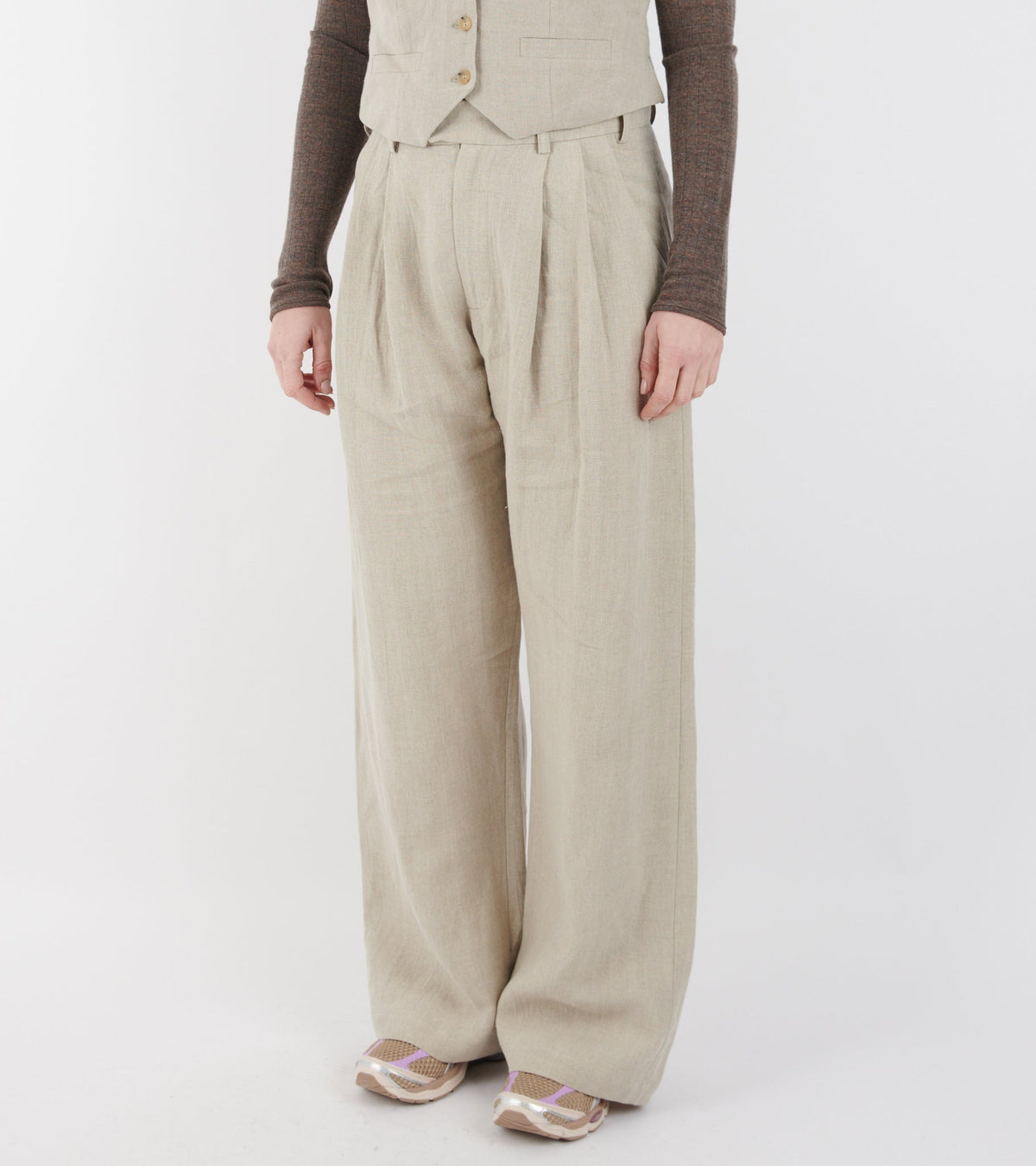Linen Wide Box Pants Nature