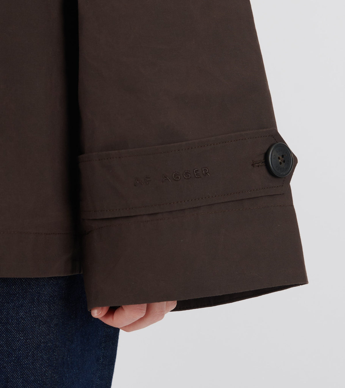 Waxed Cotton Mac Jacket Brown