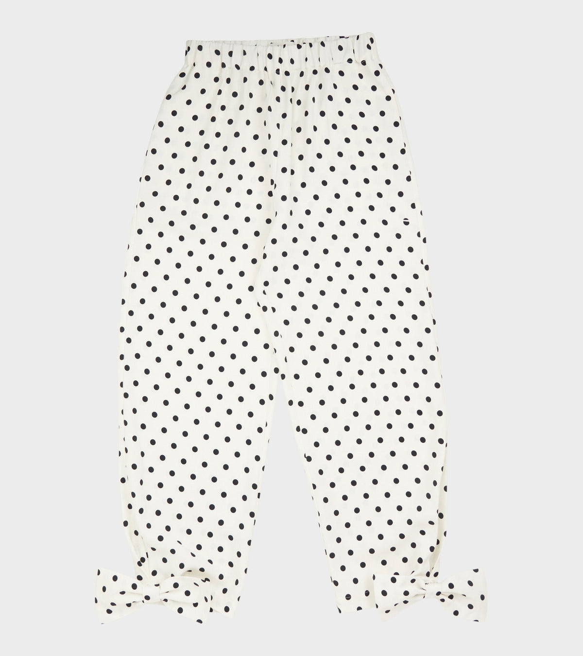 Coco Pants W. Bows White/Black Dots