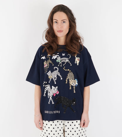 Freddie T-shirt Cats Navy