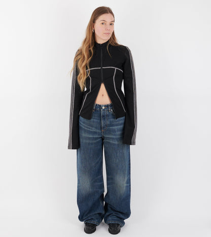 Zoe Track Blouse Black