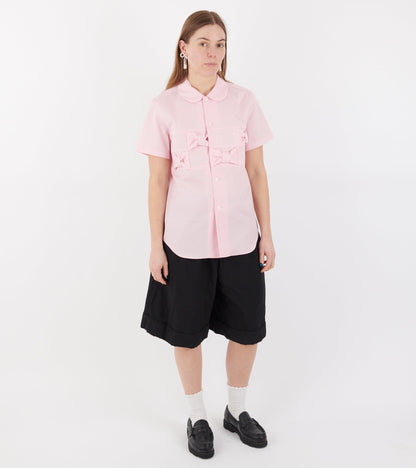 S/S Poplin Bow Shirt Light Pink