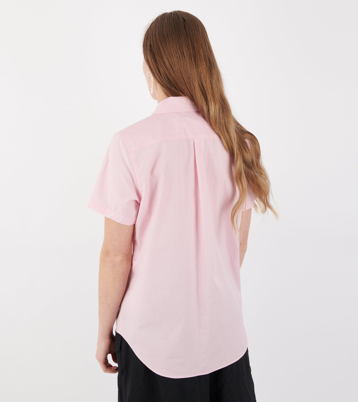 S/S Poplin Bow Shirt Light Pink