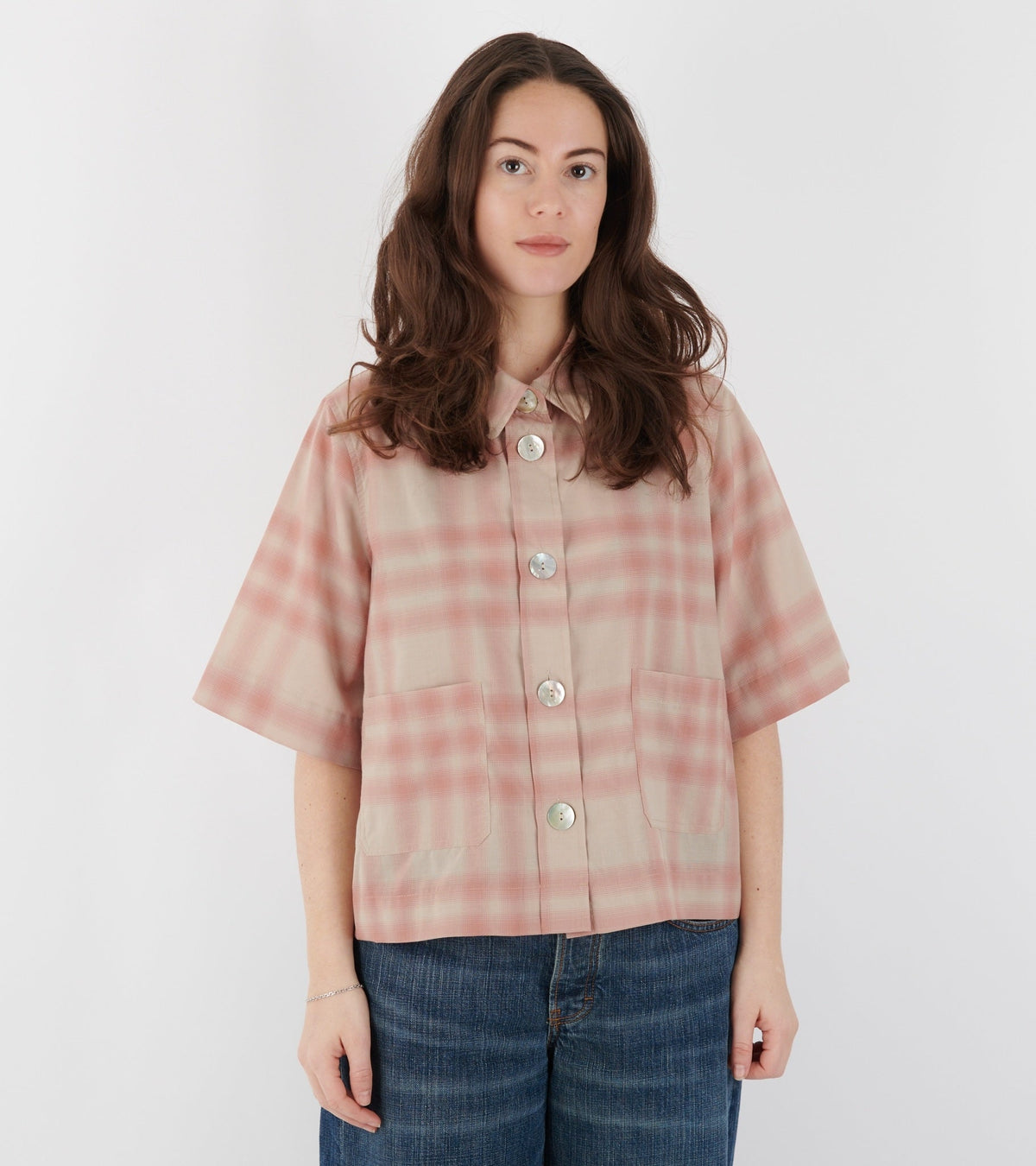 Amanda S/S Shirt Pink Check
