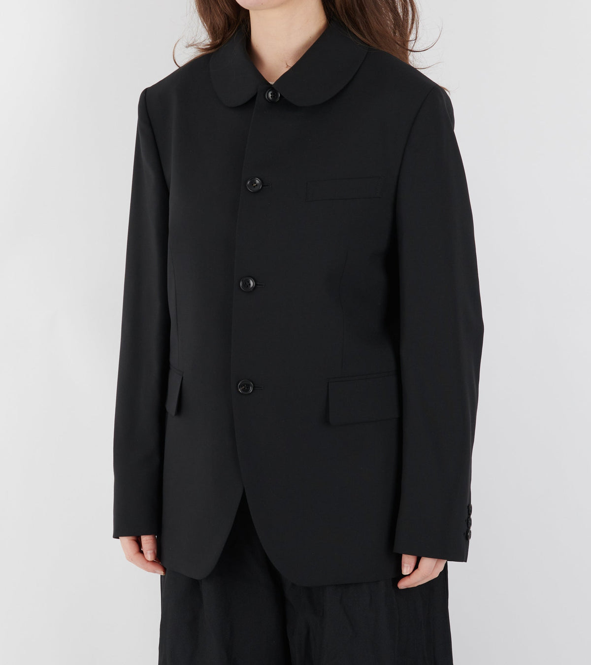 Round Collar Jacket Black