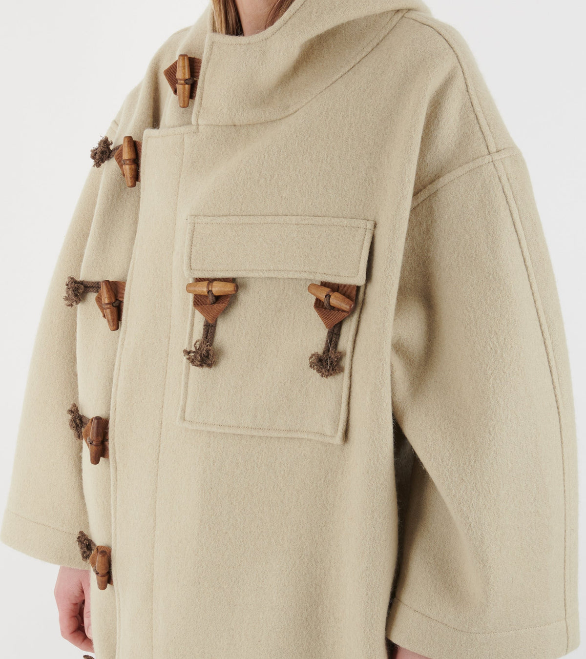 Klippan Boiled Wool Duffle Coat Oatmeal