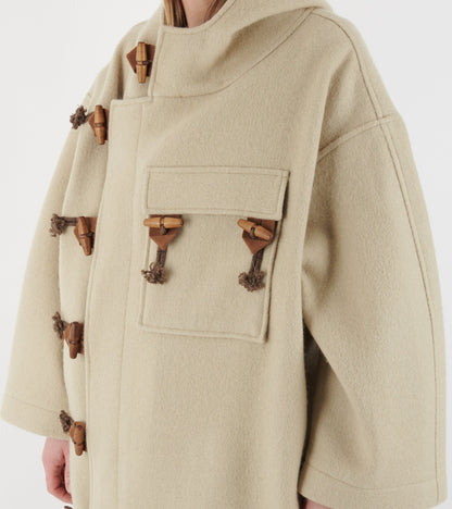Klippan Boiled Wool Duffle Coat Oatmeal