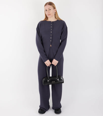 Lay2 Boatneck Cardigan Mood Indigo