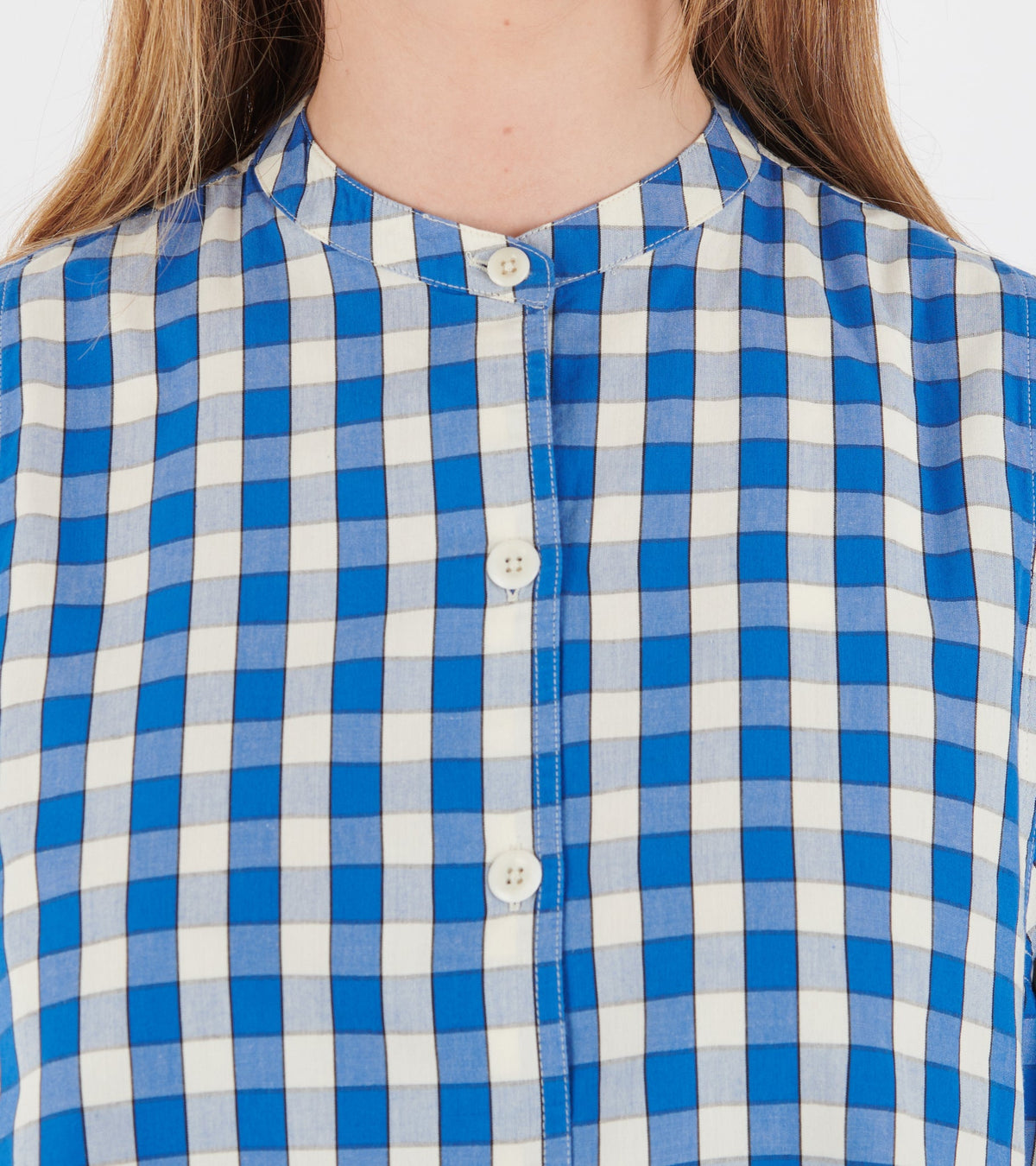 Alfresco Gingham Cotton Shirt Pacific Blue
