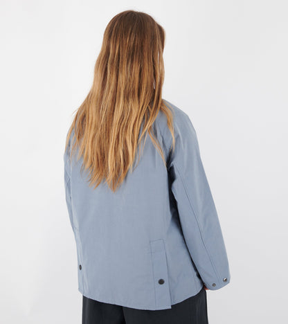 Peached Oversized Bedale Casual Jacket Washed Blue