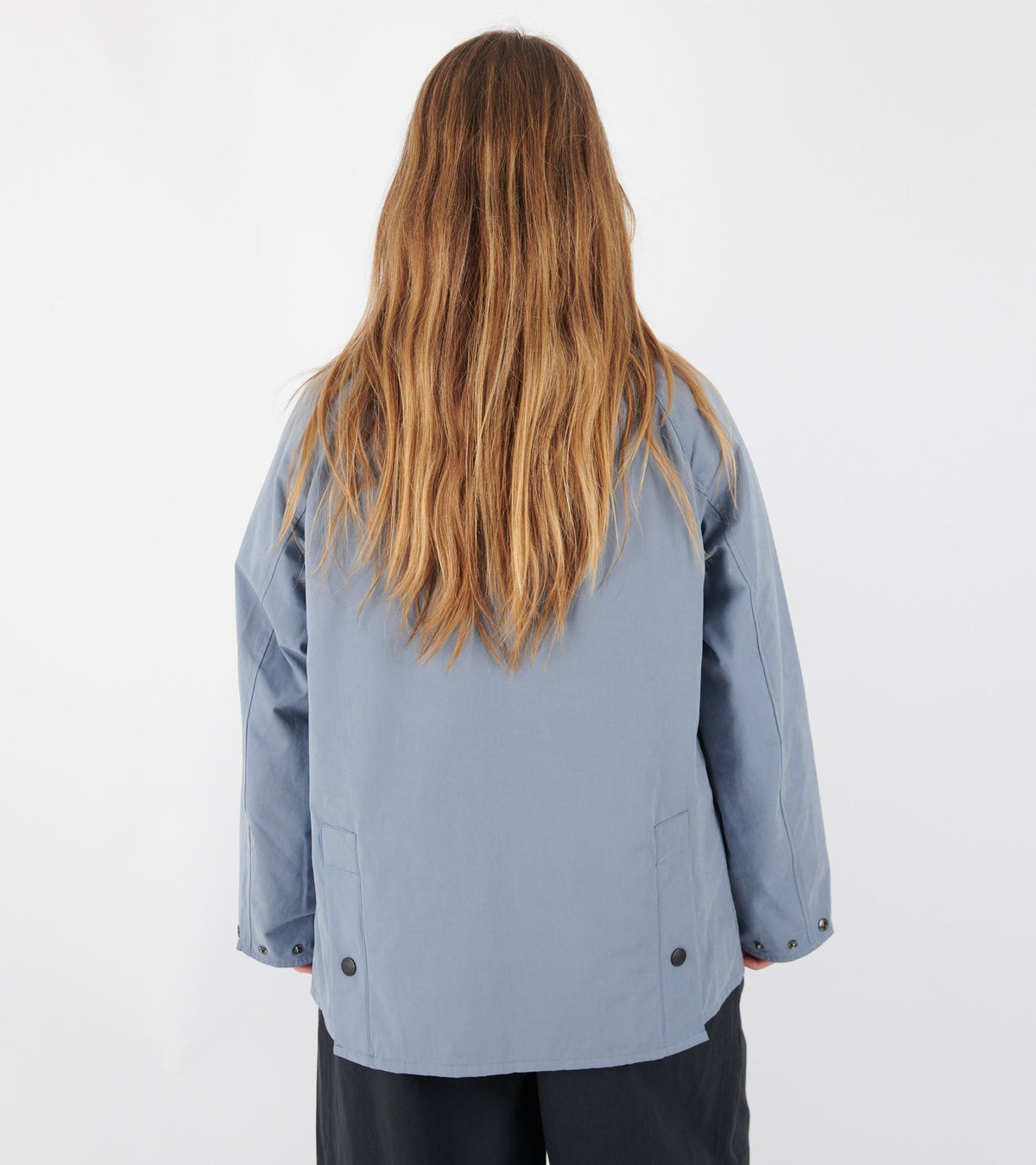 Peached Oversized Bedale Casual Jacket Washed Blue