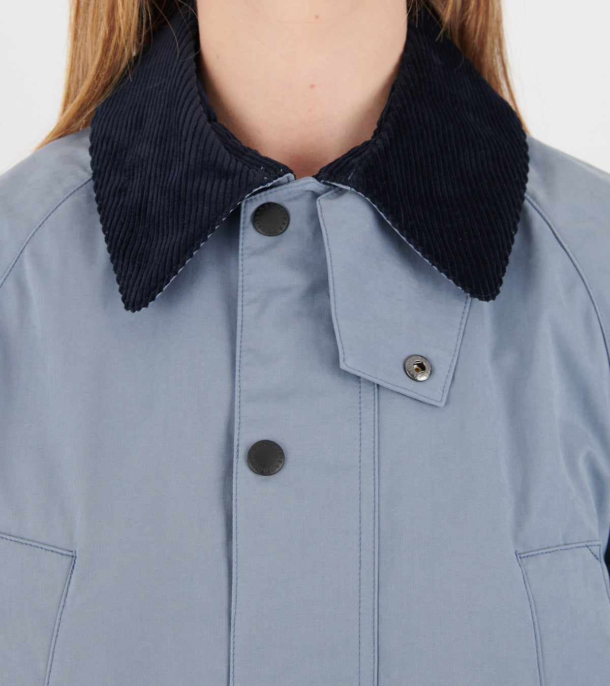 Peached Oversized Bedale Casual Jacket Washed Blue