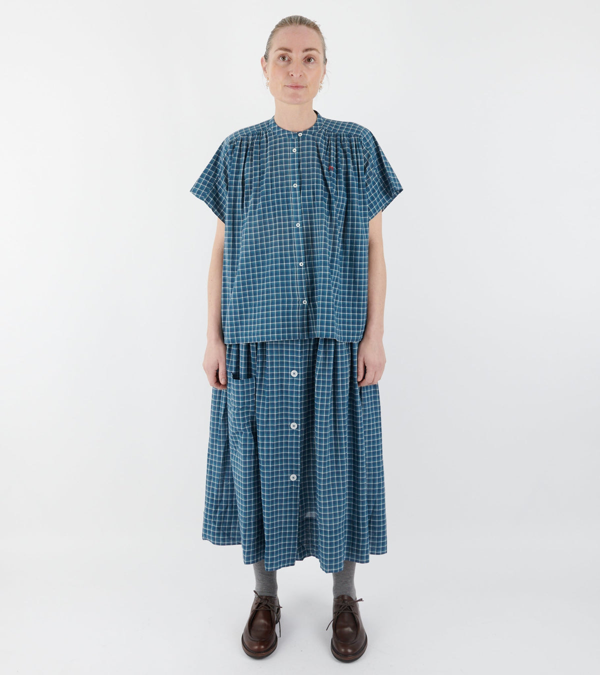 Max Blouse No. 775 Messenger Checks Indigo