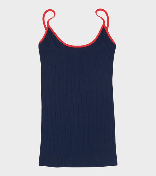 101 Strap Top Kontrast Marine/Red