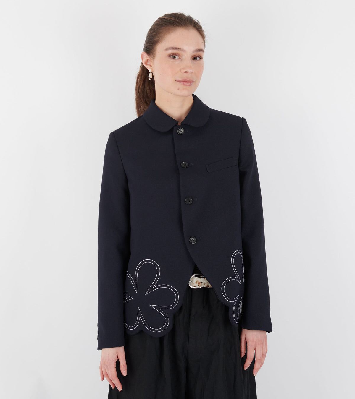 Flower Blazer Navy