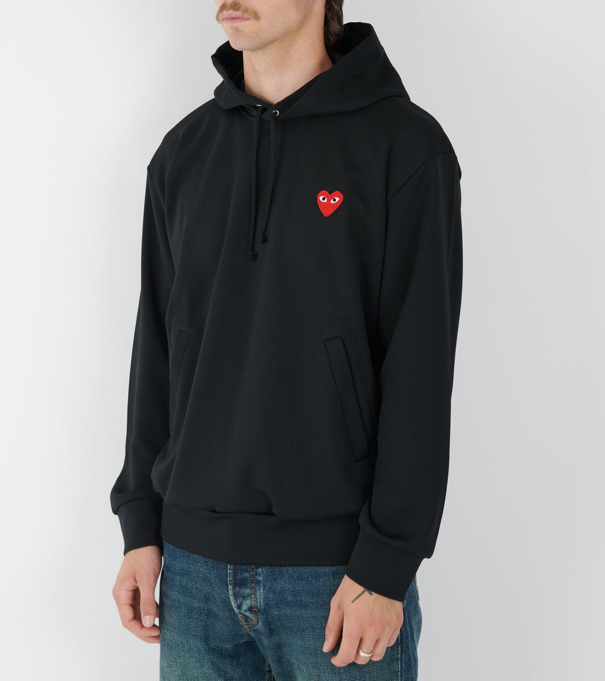 U Red Heart Hoodie Black