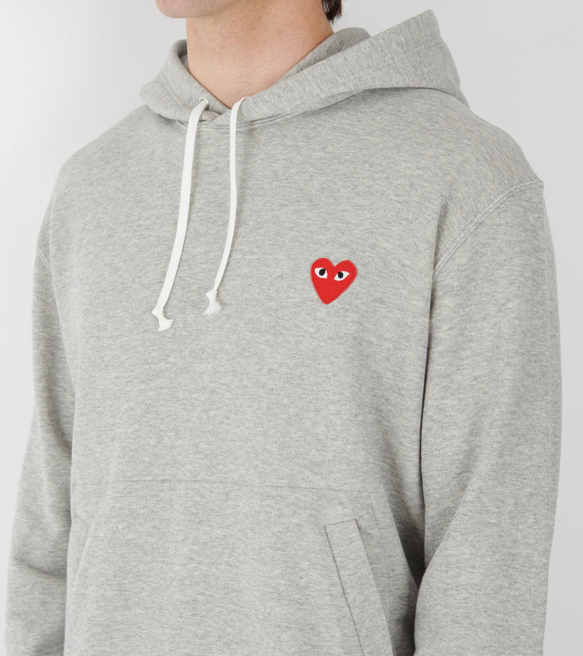 U Red Heart Hoodie Grey